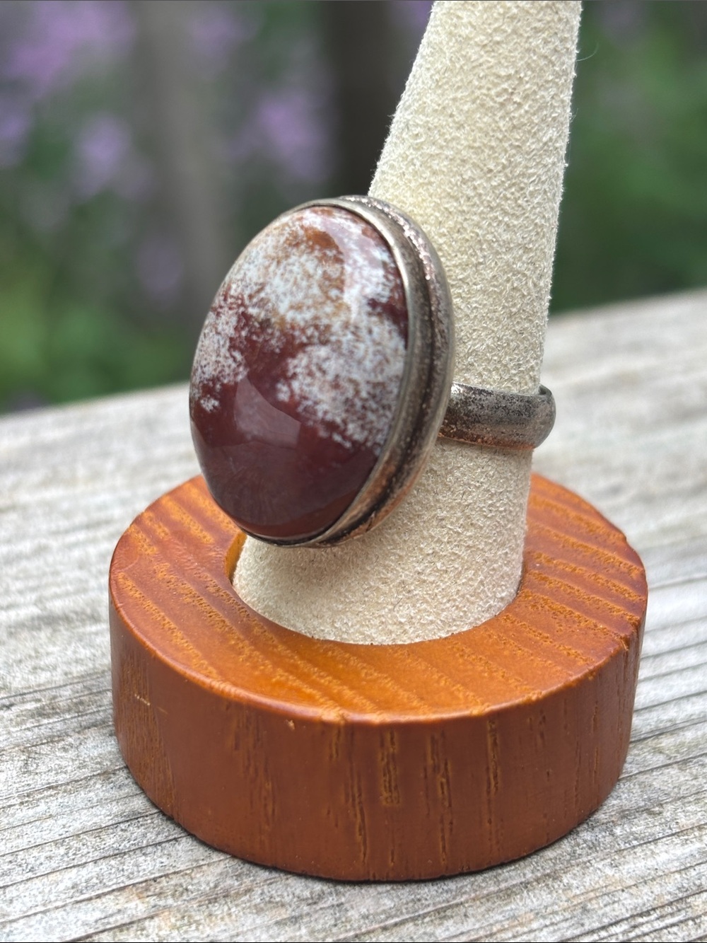 Sterling Silver Brown Jasper Oval Ring - Women's Jewelry